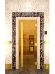 Дверь стеклянная DoorWood «Престиж», 700х1900мм, золотая
