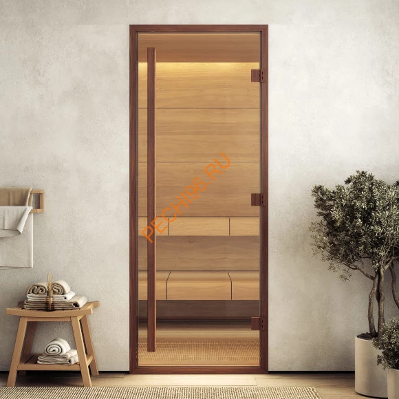 Дверь стеклянная DoorWood Хамам АРТ Wood 50 прозрачная