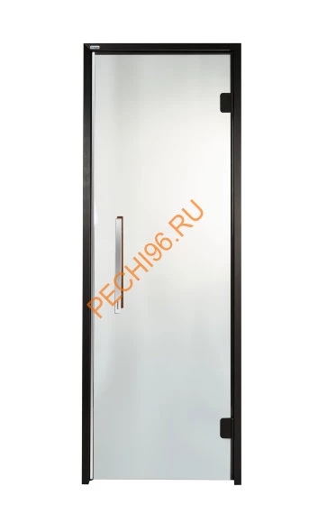 Дверь стеклянная Grandis GS 8х21-M1-S-Bl коробка алюминий Diamond Black, ручка Термоабаш