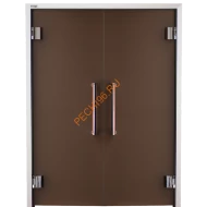 Двери стеклянные двустворчатые Grandis GS 15х20-MB-Н-Si