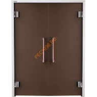 Двери стеклянные двустворчатые Grandis GS 15х20-B-Н-Br