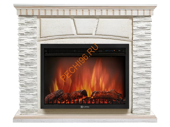 Электрокамин Electrolux EFP/P-3020LS с порталом Firelight Porto 30U угловой, камень белый