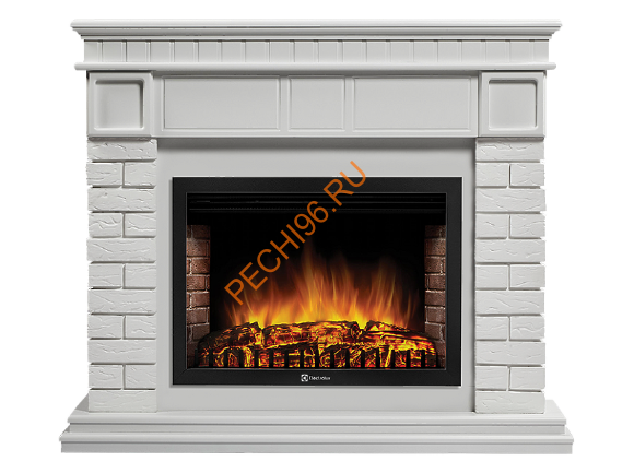 Электрокамин Electrolux EFP/P-2520LS с порталом Firelight Bricks 25U угловой, камень белый
