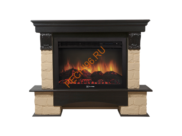Электрокамин Electrolux EFP/P-3020LS с порталом Firelight Forte 30S, камень бежевый, венге