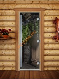 Дверь стеклянная DoorWood «Престиж», 700х1900мм, с фотопечатью «Здоровый дух»