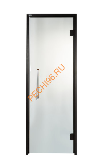 Дверь стеклянная Grandis GS 8х21-M1-S-Bl коробка алюминий Diamond Black, ручка Термоабаш